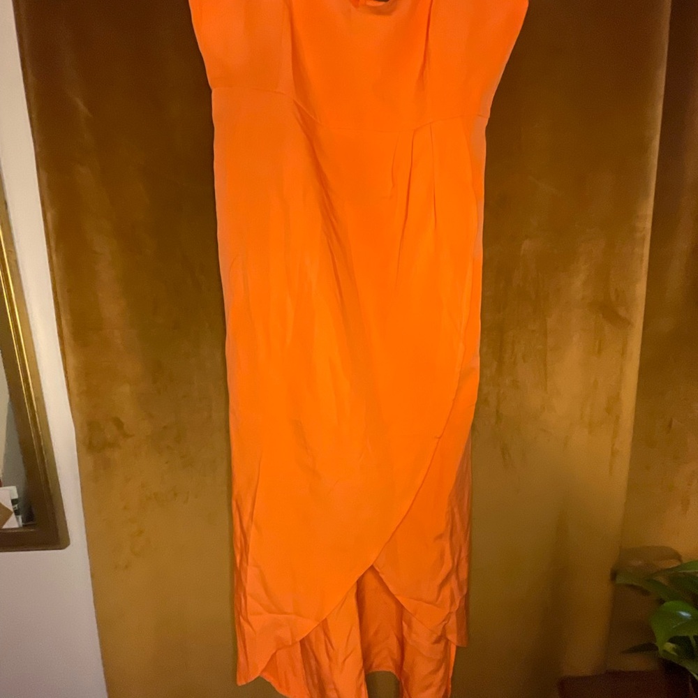 Elegant Orange Strapless Dress